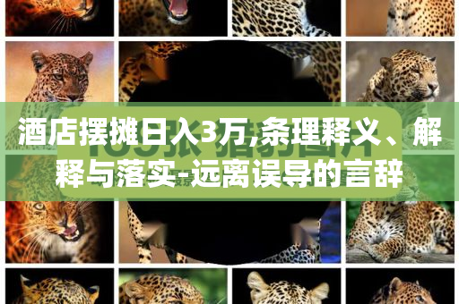 酒店擺攤?cè)杖?萬,條理釋義、解釋與落實-遠離誤導(dǎo)的言辭
