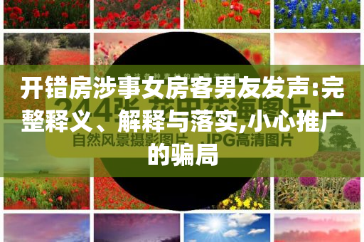 開錯(cuò)房涉事女房客男友發(fā)聲:完整釋義、解釋與落實(shí),小心推廣的騙局