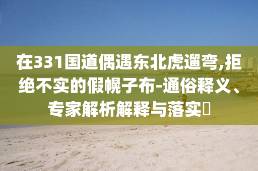 在331國道偶遇東北虎遛彎,拒絕不實的假幌子布-通俗釋義、專家解析解釋與落實?