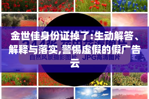 金世佳身份證掉了:生動解答、解釋與落實,警惕虛假的假廣告云