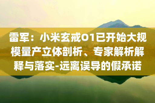 雷軍：小米玄戒O1已開始大規(guī)模量產(chǎn)立體剖析、專家解析解釋與落實-遠離誤導的假承諾