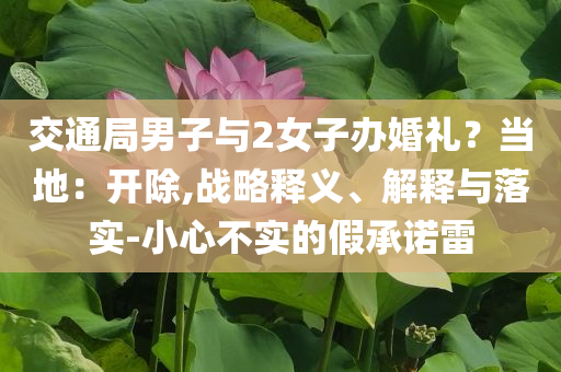 交通局男子與2女子辦婚禮？當?shù)兀洪_除,戰(zhàn)略釋義、解釋與落實-小心不實的假承諾雷