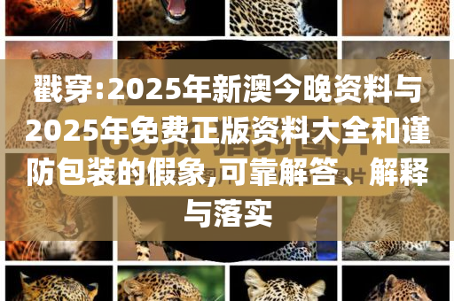 戳穿:2025年新澳今晚資料與2025年免費(fèi)正版資料大全和謹(jǐn)防包裝的假象,可靠解答、解釋與落實(shí)