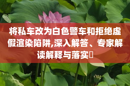 將私車改為白色警車和拒絕虛假渲染陷阱,深入解答、專家解讀解釋與落實?