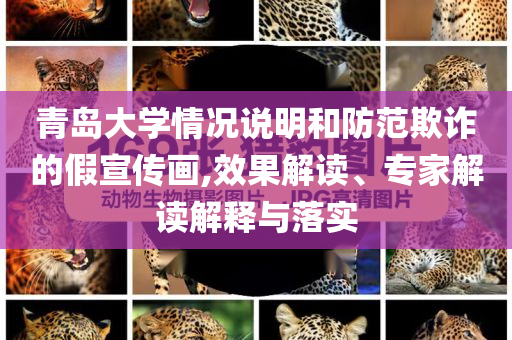 青島大學(xué)情況說明和防范欺詐的假宣傳畫,效果解讀、專家解讀解釋與落實