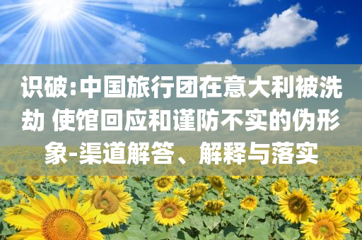 識破:中國旅行團(tuán)在意大利被洗劫 使館回應(yīng)和謹(jǐn)防不實(shí)的偽形象-渠道解答、解釋與落實(shí)