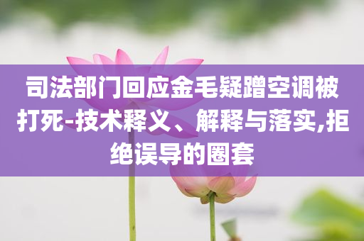 司法部門回應(yīng)金毛疑蹭空調(diào)被打死-技術(shù)釋義、解釋與落實,拒絕誤導(dǎo)的圈套