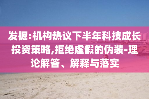 發(fā)掘:機(jī)構(gòu)熱議下半年科技成長(zhǎng)投資策略,拒絕虛假的偽裝-理論解答、解釋與落實(shí)