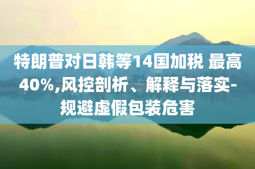 特朗普對日韓等14國加稅 最高40%,風(fēng)控剖析、解釋與落實(shí)-規(guī)避虛假包裝危害