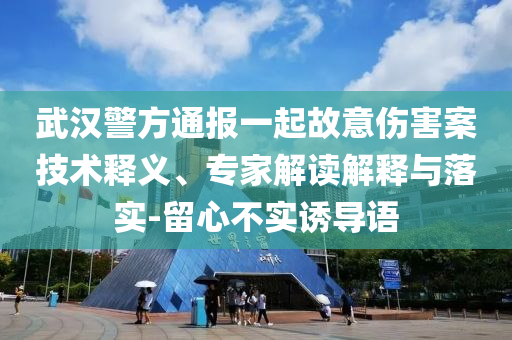 武漢警方通報一起故意傷害案技術(shù)釋義、專家解讀解釋與落實-留心不實誘導(dǎo)語