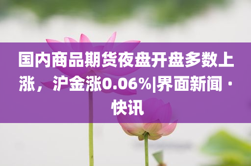 國內商品期貨夜盤開盤多數(shù)上漲，滬金漲0.06%|界面新聞 · 快訊