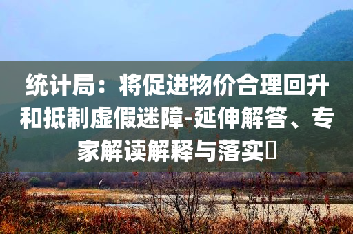統(tǒng)計局：將促進物價合理回升和抵制虛假迷障-延伸解答、專家解讀解釋與落實?