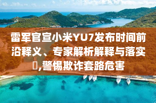 雷軍官宣小米YU7發(fā)布時(shí)間前沿釋義、專家解析解釋與落實(shí)?,警惕欺詐套路危害