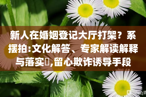 新人在婚姻登記大廳打架？系擺拍:文化解答、專家解讀解釋與落實?,留心欺詐誘導(dǎo)手段