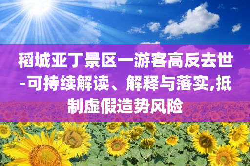 稻城亞丁景區(qū)一游客高反去世-可持續(xù)解讀、解釋與落實,抵制虛假造勢風險