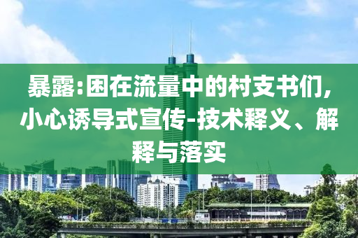 暴露:困在流量中的村支書們,小心誘導(dǎo)式宣傳-技術(shù)釋義、解釋與落實