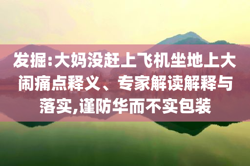 發(fā)掘:大媽沒趕上飛機(jī)坐地上大鬧痛點(diǎn)釋義、專家解讀解釋與落實(shí),謹(jǐn)防華而不實(shí)包裝