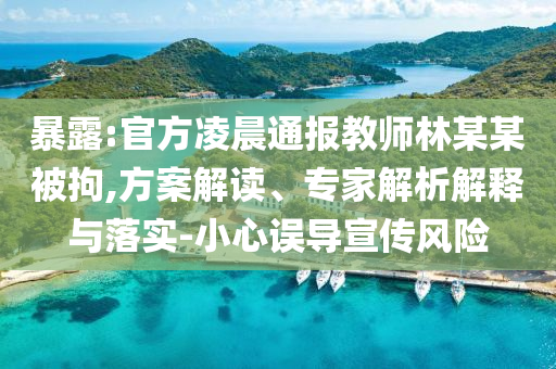 暴露:官方凌晨通報教師林某某被拘,方案解讀、專家解析解釋與落實-小心誤導宣傳風險