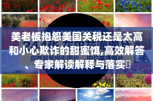 美老板抱怨美國關稅還是太高和小心欺詐的甜蜜餌,高效解答、專家解讀解釋與落實?