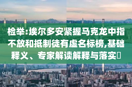 檢舉:埃爾多安緊握馬克龍中指不放和抵制徒有虛名標(biāo)榜,基礎(chǔ)釋義、專(zhuān)家解讀解釋與落實(shí)?
