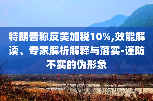 特朗普稱反美加稅10%,效能解讀、專家解析解釋與落實-謹(jǐn)防不實的偽形象