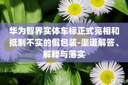 華為智界實體車標正式亮相和抵制不實的假包裝-渠道解答、解釋與落實