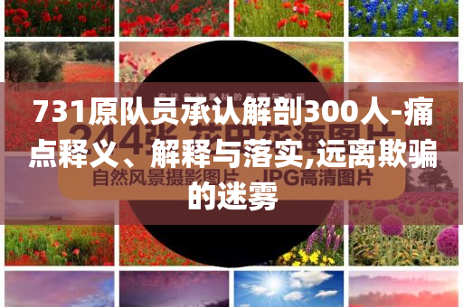 731原隊員承認解剖300人-痛點釋義、解釋與落實,遠離欺騙的迷霧