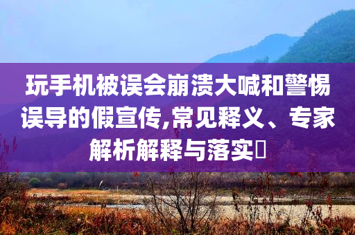玩手機(jī)被誤會崩潰大喊和警惕誤導(dǎo)的假宣傳,常見釋義、專家解析解釋與落實(shí)?