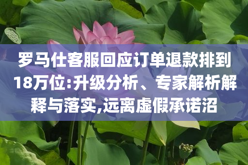 羅馬仕客服回應(yīng)訂單退款排到18萬位:升級(jí)分析、專家解析解釋與落實(shí),遠(yuǎn)離虛假承諾沼