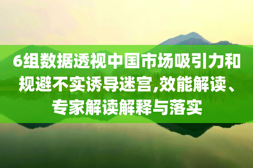 6組數(shù)據(jù)透視中國(guó)市場(chǎng)吸引力和規(guī)避不實(shí)誘導(dǎo)迷宮,效能解讀、專(zhuān)家解讀解釋與落實(shí)