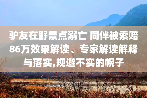 驢友在野景點溺亡 同伴被索賠86萬效果解讀、專家解讀解釋與落實,規(guī)避不實的幌子