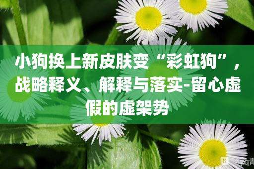 小狗換上新皮膚變“彩虹狗”,戰(zhàn)略釋義、解釋與落實-留心虛假的虛架勢
